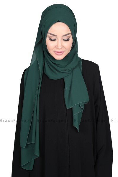 Joline - Dunkelgrün Premium Chiffon Hijab