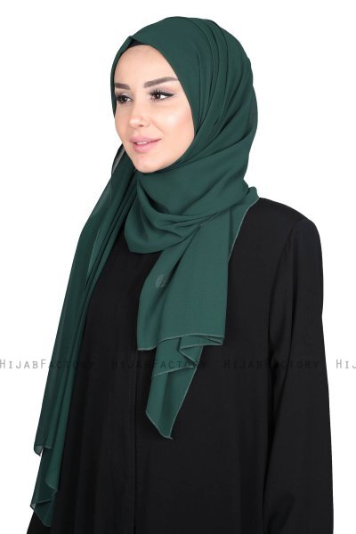 Joline - Dunkelgrün Premium Chiffon Hijab