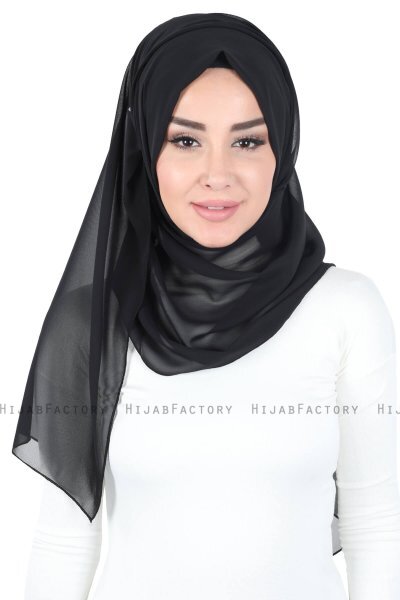 Joline - Schwarz Premium Chiffon Hijab
