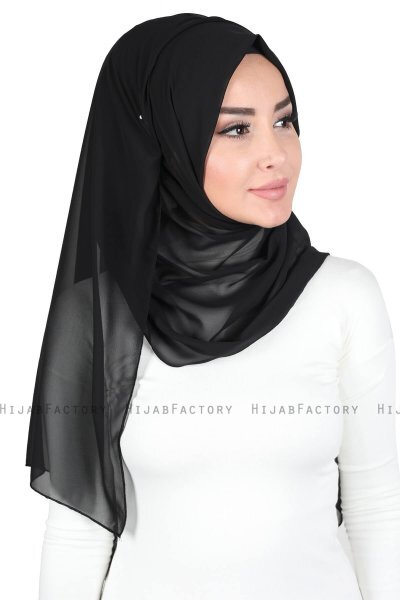 Joline - Schwarz Premium Chiffon Hijab