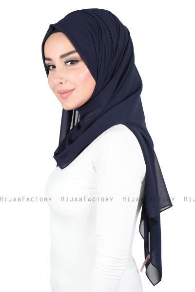 Joline - Navy Blau Premium Chiffon Hijab