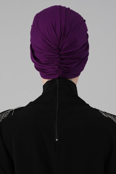 Fiona - Lila Baumwolle Turban - Ayse Turban