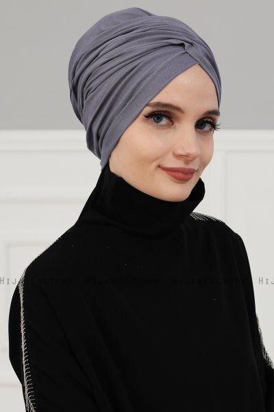 Fiona - Grau Baumwolle Turban - Ayse Turban