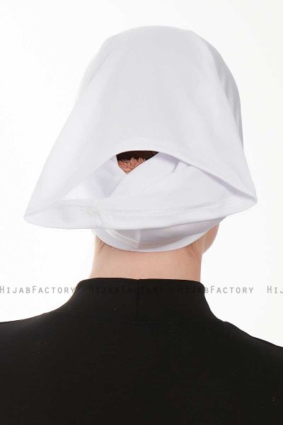 Emine - Hvit Hijab Unterkappe