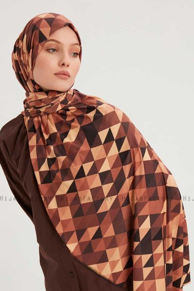Banou - Braun Gemustert Hijab
