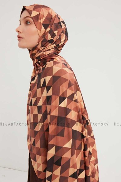 Banou - Braun Gemustert Hijab