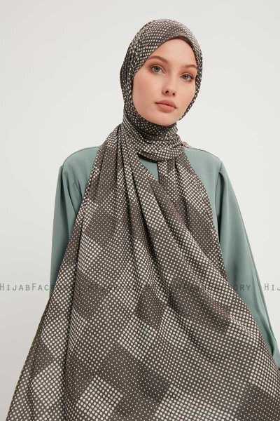 Nurgul - Taupe Gemustert Hijab