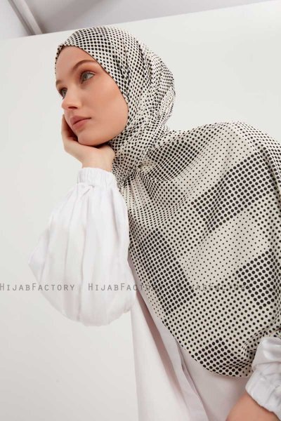 Nurgul - Hellgrau Gemustert Hijab