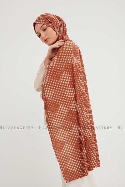 Nurgul - Braun Gemustert Hijab