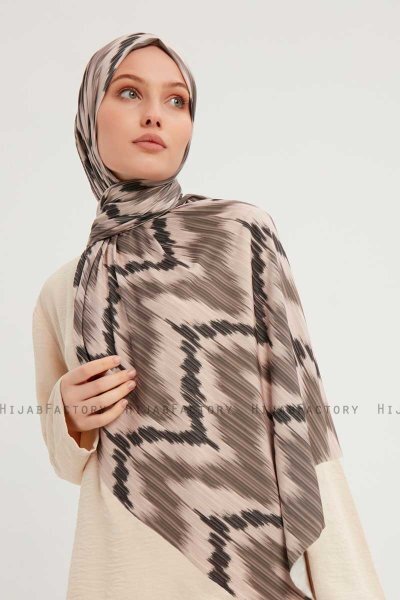 Tansu - Hellbraun Gemustert Hijab