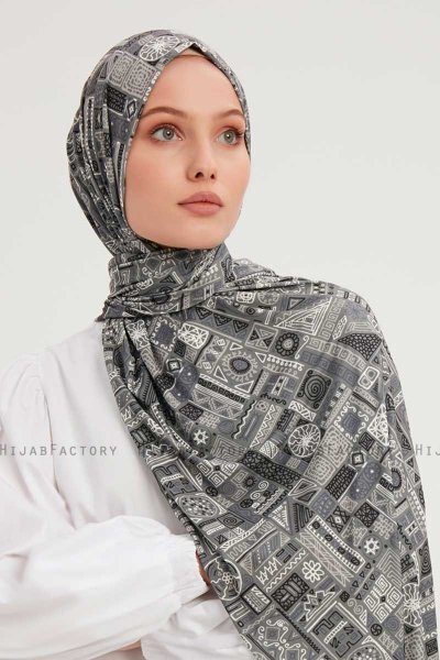 Gulya - Grau Gemustert Hijab