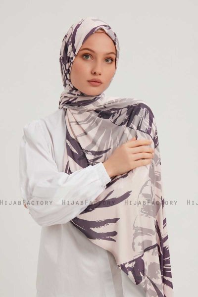 Ezmeray - Lila Gemustert Hijab