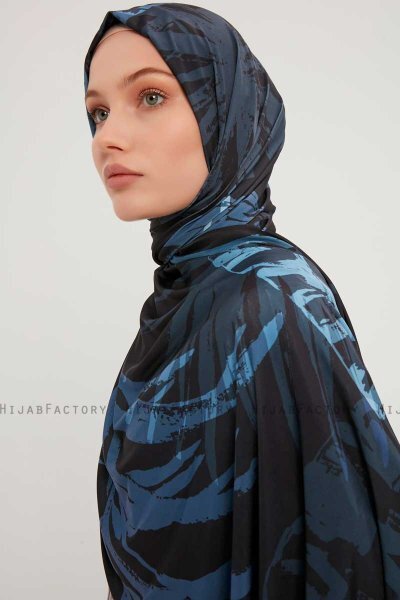 Ezmeray - Navy Blau Gemustert Hijab