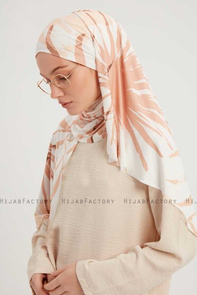 Ezmeray - Beige Gemustert Hijab
