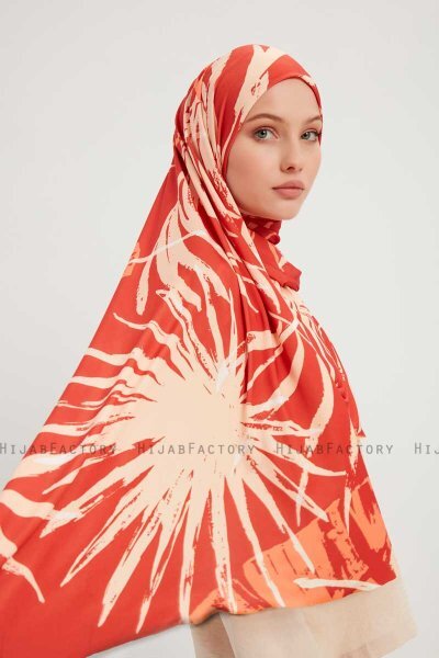 Ezmeray - Zimt Gemustert Hijab