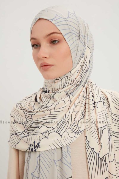 Fadime - Blau Gemustert Hijab
