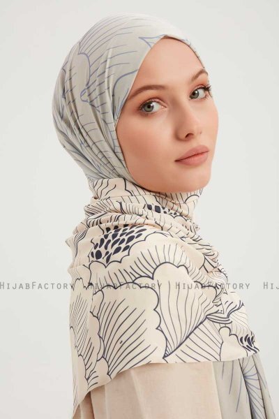 Fadime - Blau Gemustert Hijab