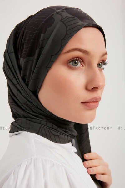 Fadime - Schwarz Gemustert Hijab