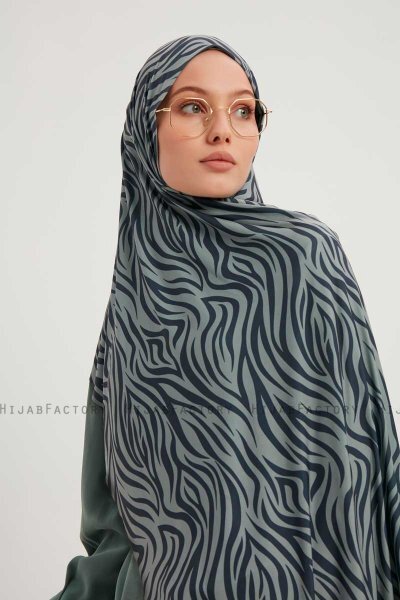 Hafiz - Navy Blau Gemustert Hijab