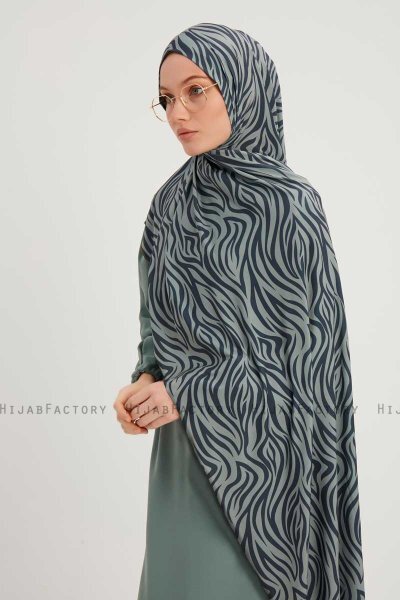 Hafiz - Navy Blau Gemustert Hijab