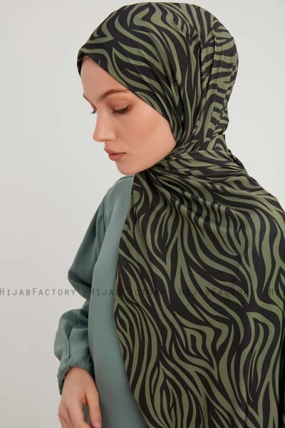 Hafiz - Grün Gemustert Hijab