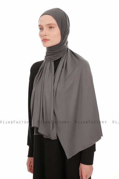 Farah - Dunkelgrau Jersey Hijab Kopftuch