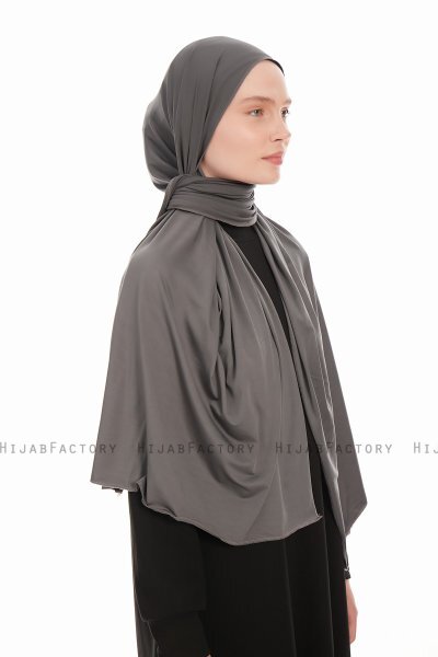 Farah - Dunkelgrau Jersey Hijab Kopftuch