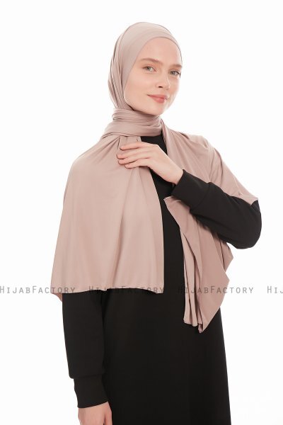 Farah - Taupe Jersey Hijab Kopftuch