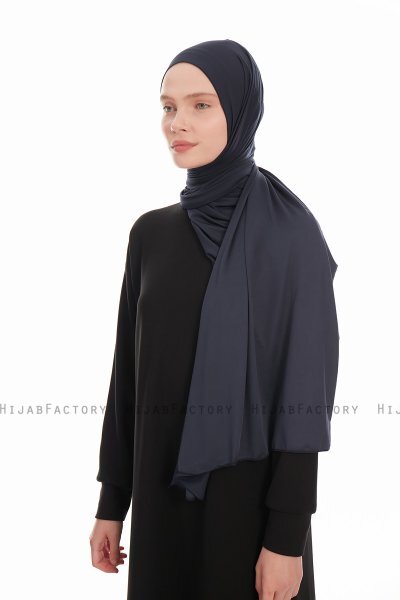 Farah - Navy Blau Jersey Hijab Kopftuch