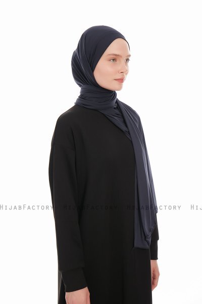 Farah - Navy Blau Jersey Hijab Kopftuch