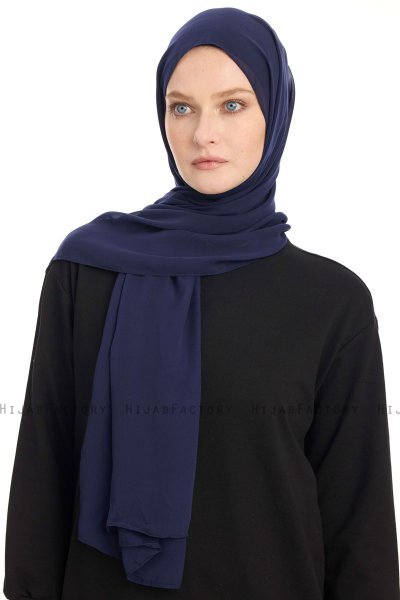 Chiffon Hijab - Navy Blau