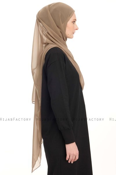 Chiffon Hijab - Dunkeltaupe