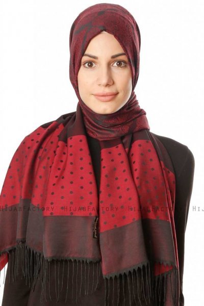 Alev - Bordeaux Gemustert Hijab