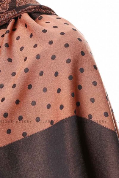 Alev - Lachsfarbe Gemustert Hijab