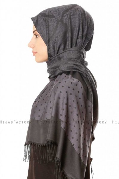 Alev - Schwarz Gemustert Hijab