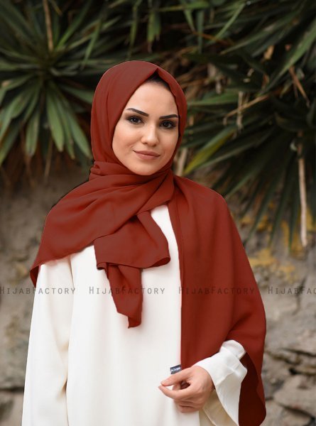 Alida - Dunkel Ziegelrot Baumwolle Hijab - Mirach