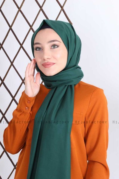Alida - Dunkelgrün Baumwolle Hijab - Mirach