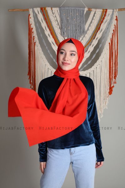 Alida - Rot Baumwolle Hijab - Mirach