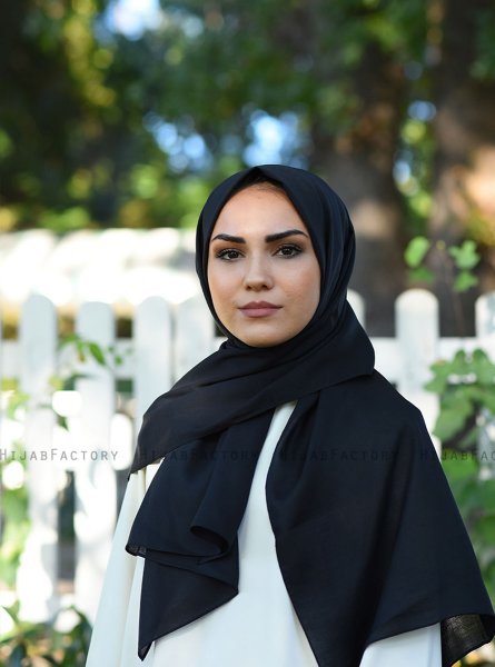 Alida - Schwarz Baumwolle Hijab - Mirach