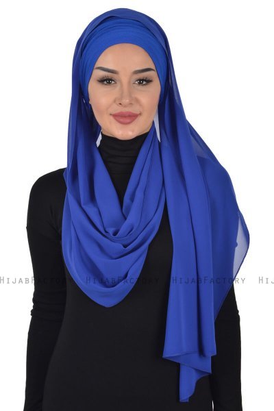 Alva - Blau Praktisch Hijab & Untertuch