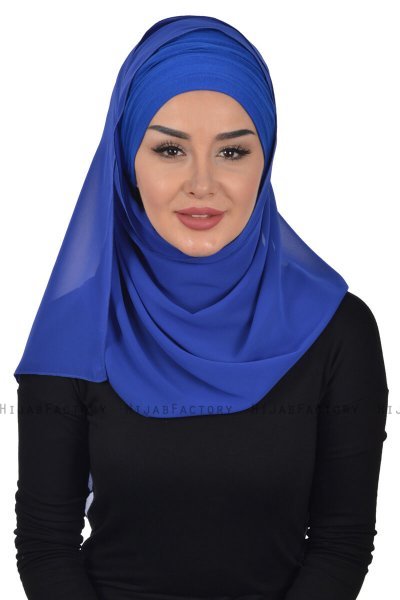Alva - Blau Praktisch Hijab & Untertuch