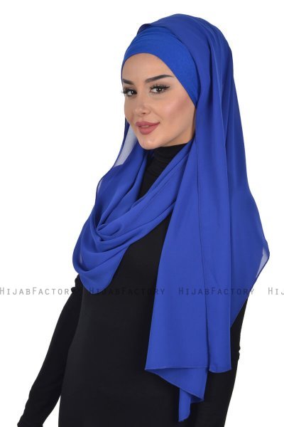 Alva - Blau Praktisch Hijab & Untertuch