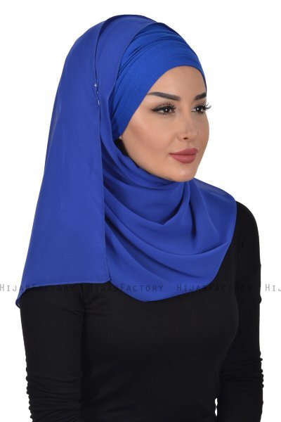 Alva - Blau Praktisch Hijab & Untertuch