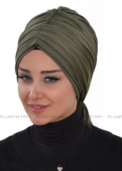 Amy - Khaki Baumwolle Turban