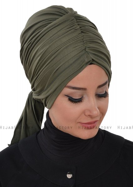 Amy - Khaki Baumwolle Turban
