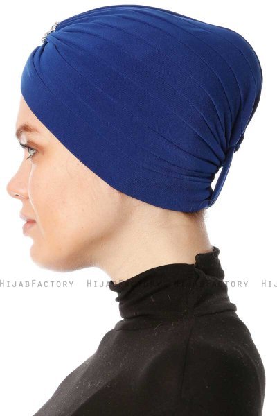 Arwa - Blau Crepe Chiffon Turban - Sehr-i Sal