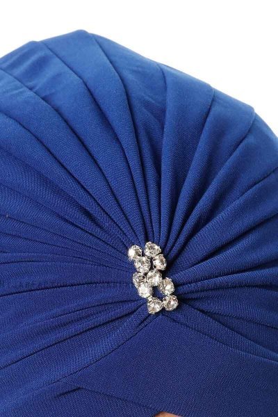 Arwa - Blau Crepe Chiffon Turban - Sehr-i Sal