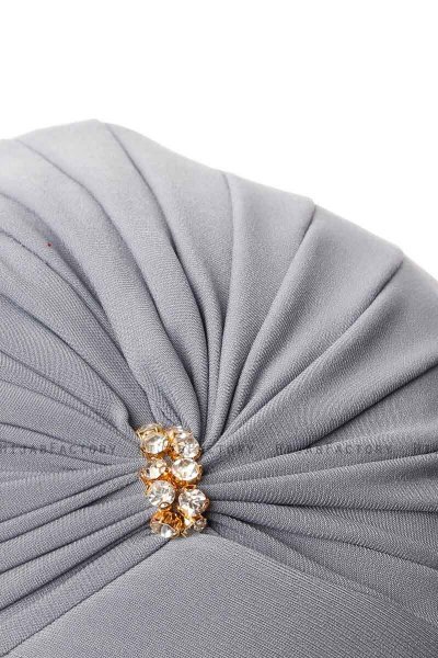 Arwa - Grau Crepe Chiffon Turban - Sehr-i Sal