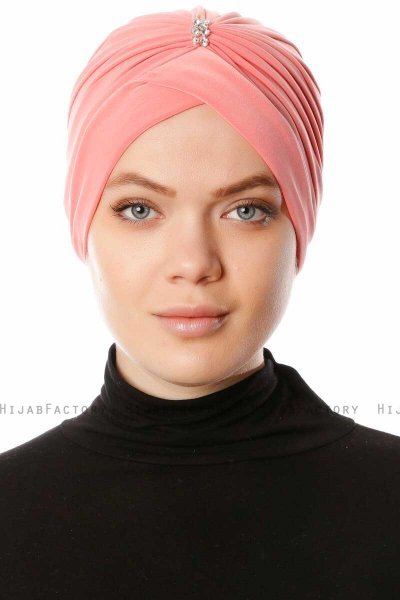 Arwa - Himbeere Crepe Chiffon Turban - Sehr-i Sal
