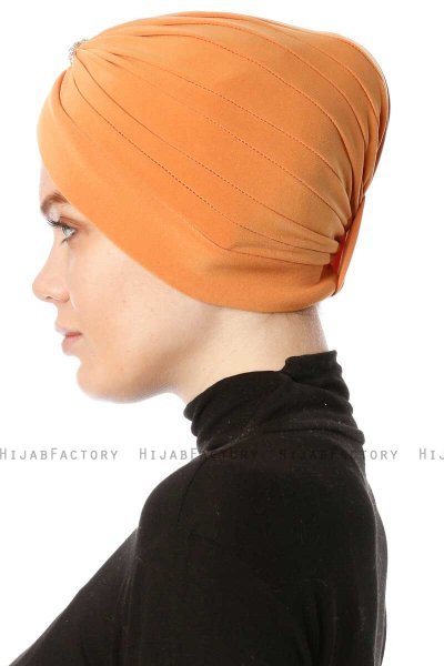 Arwa - Orange Crepe Chiffon Turban - Sehr-i Sal